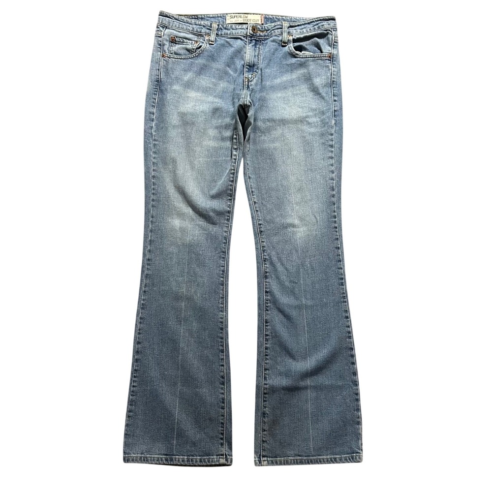 VTG Levis 518 Superlow Boot Cut Jeans Womens 13L Blue Denim Low Rise